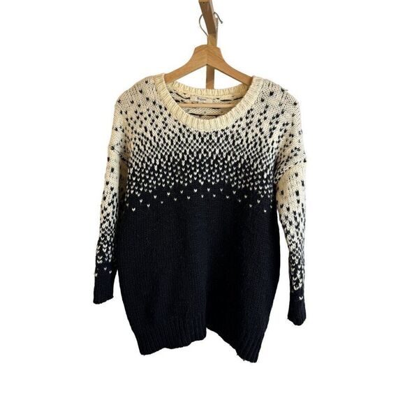 Madewell Sweaters - Madewell Wool Blend Black and White Crewneck Sweater Size S EUC